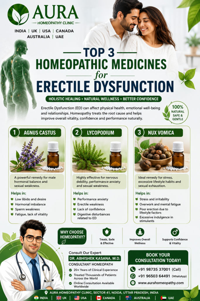 Top 3 Homeopathic Medicines for Erectile Dysfunction
